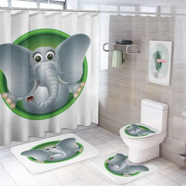 Humorous Elephant Mammal on a shower curtain