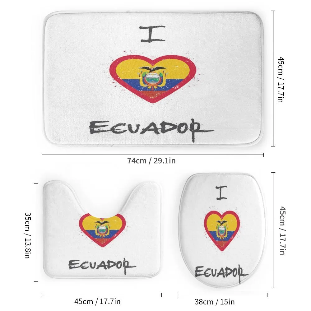 I Love Ecuador Heart Flag — Detail 1