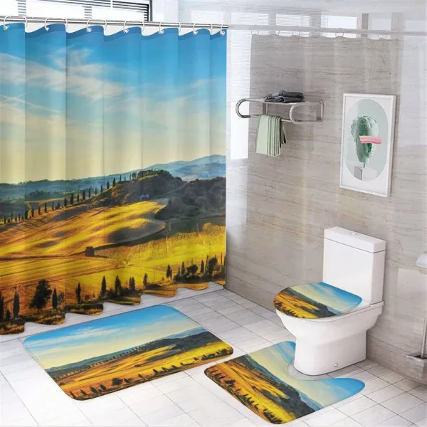 Italy Farmland Rural on a shower curtain