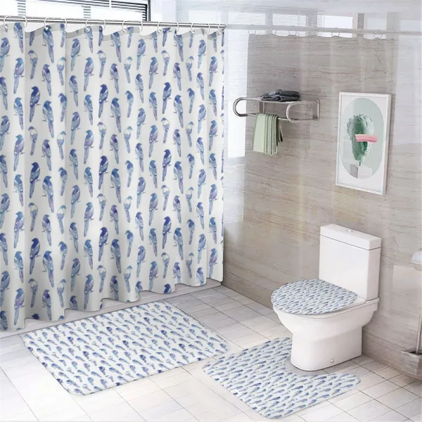 Long Tailed Sparrows Pattern on a shower curtain