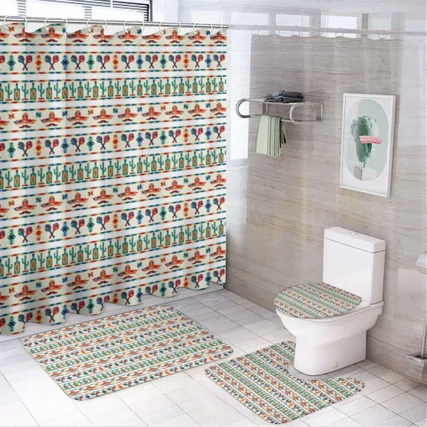 Native Cultural Borders on a shower curtain