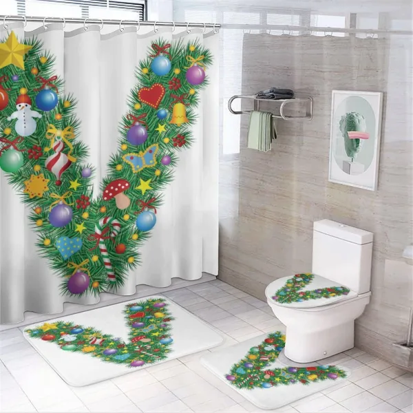 Ornamental Tree Bells on a shower curtain