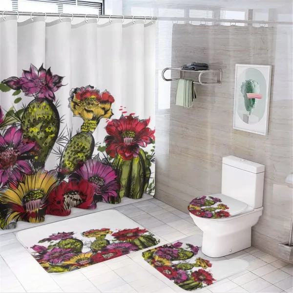 Potted Plant Blossom on a shower curtain