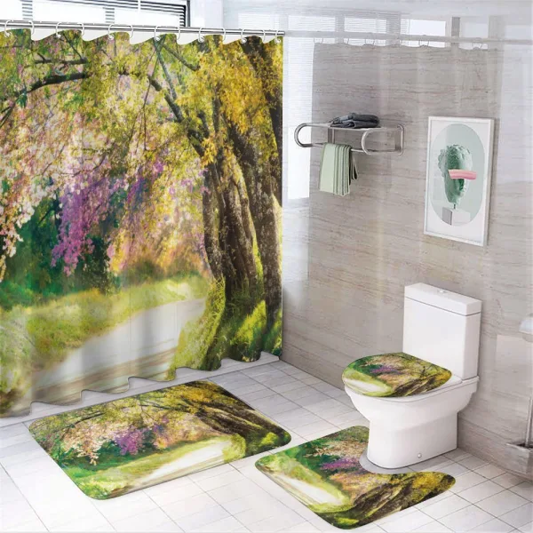 Spring Park Walkway on a shower curtain
