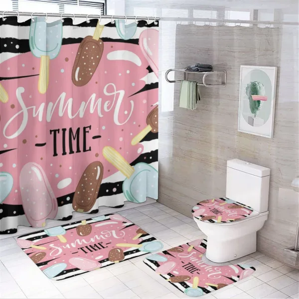 Summer Time Ice Cream Sticks on a shower curtain