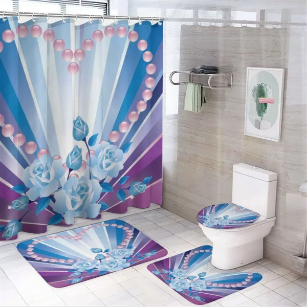 Valentines Roses Heart on a shower curtain