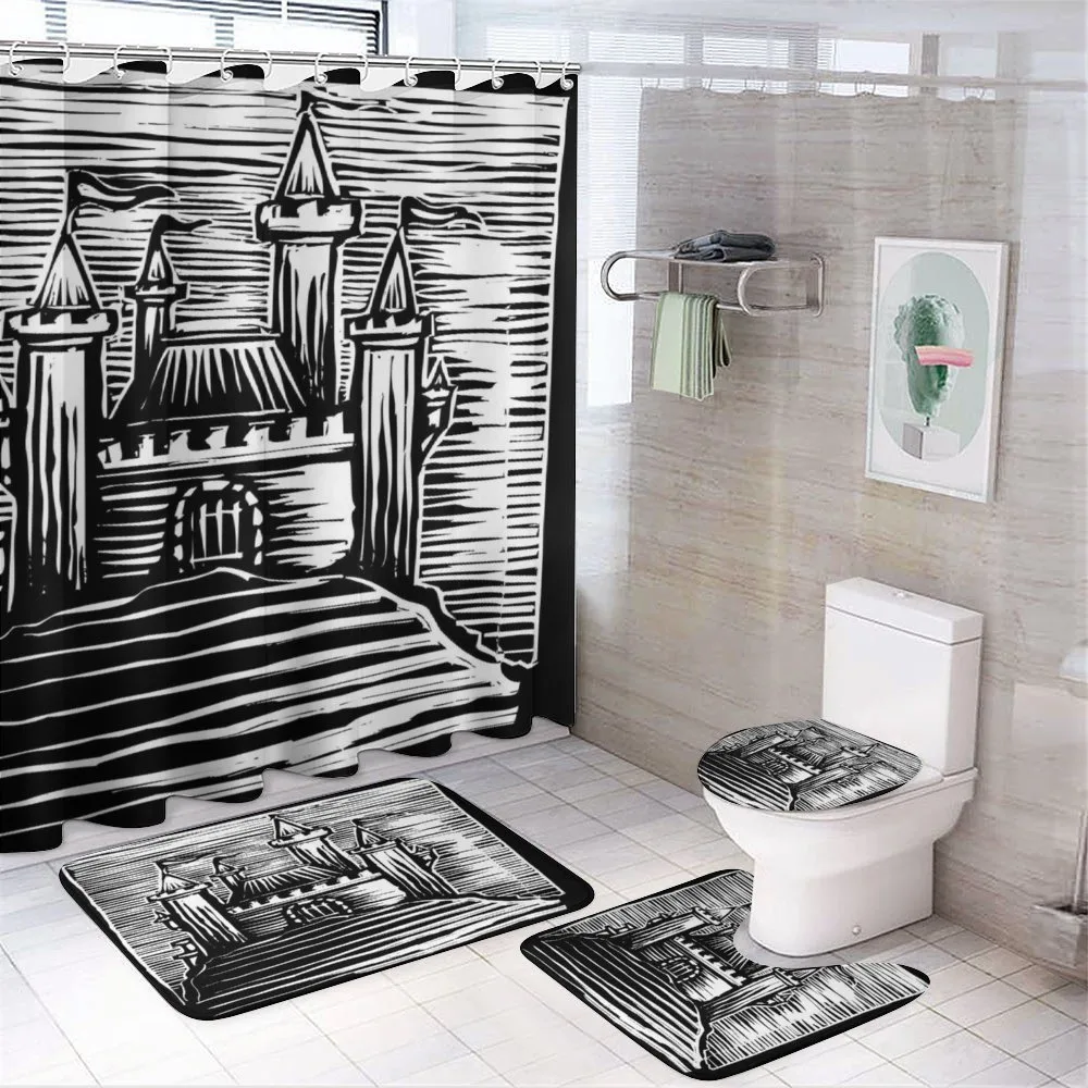 Woodcut Medieval Fortress — Your design