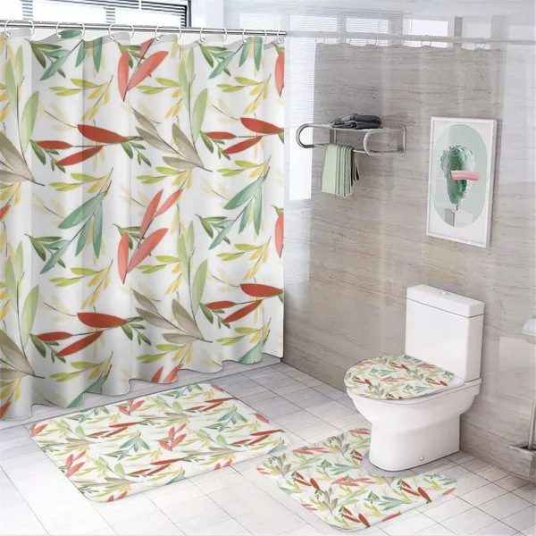 Abstract Modern Leaves on a shower curtain