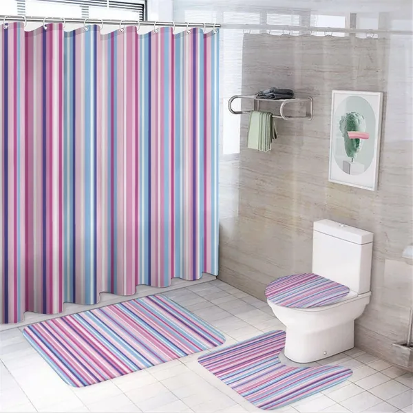 Colored Stripes Lines on a shower curtain