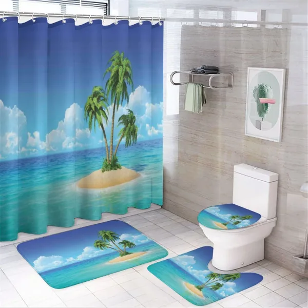 Desert Island Trees on a shower curtain