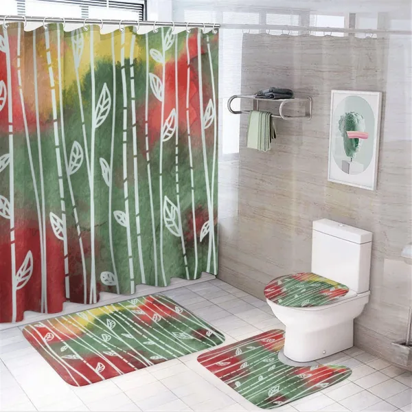 Doodle Leaves Exotic on a shower curtain
