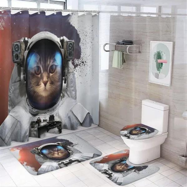 Grunge Cosmonaut Suit on a shower curtain