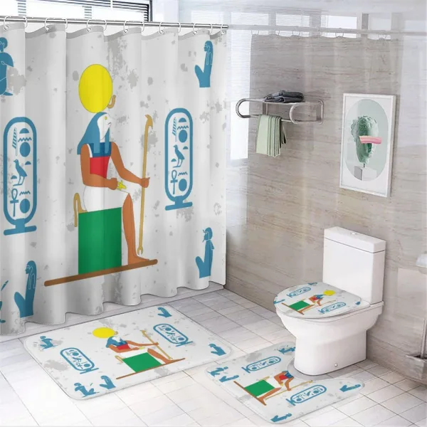 Half Human Bird Character on a shower curtain