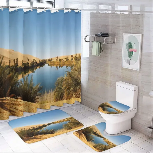 Idyllic Oasis Awbari on a shower curtain
