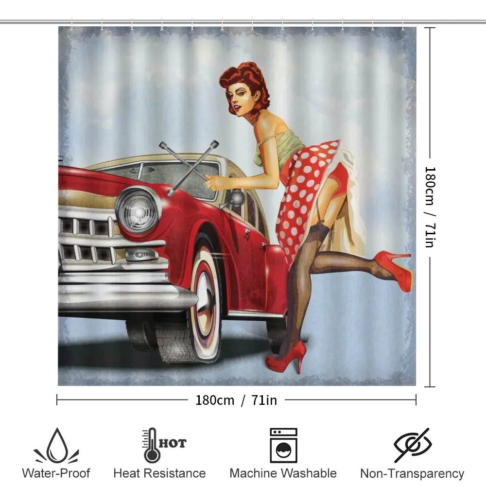 Lady Fixing the Car — Detail 2