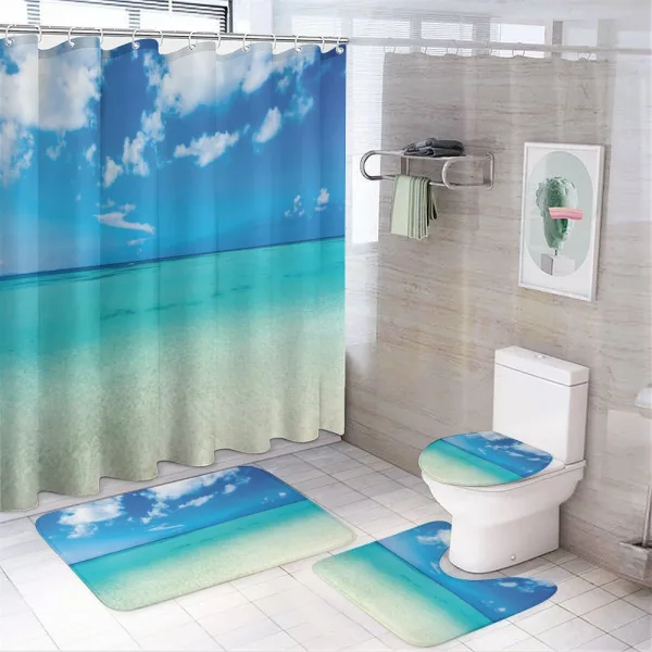 Ocean Dreamy Sea Beach on a shower curtain