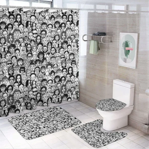 People Portrait on a shower curtain