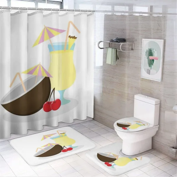 Pina Colada Cocktail on a shower curtain