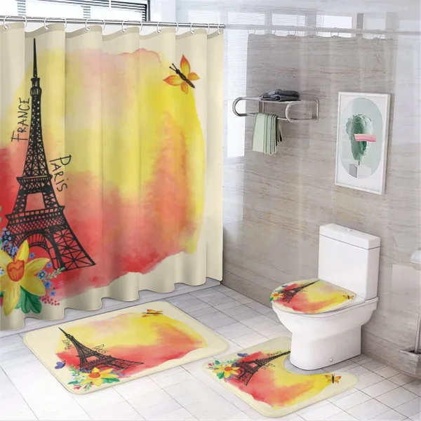 Romantic Floral Eiffel on a shower curtain
