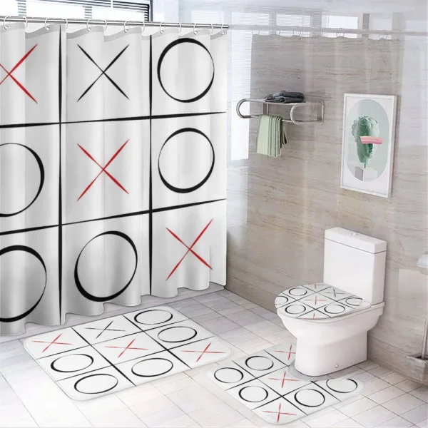 Simplistic Game Pattern on a shower curtain