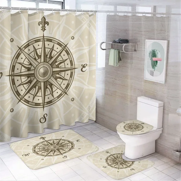 Sun Motifs Sepia on a shower curtain