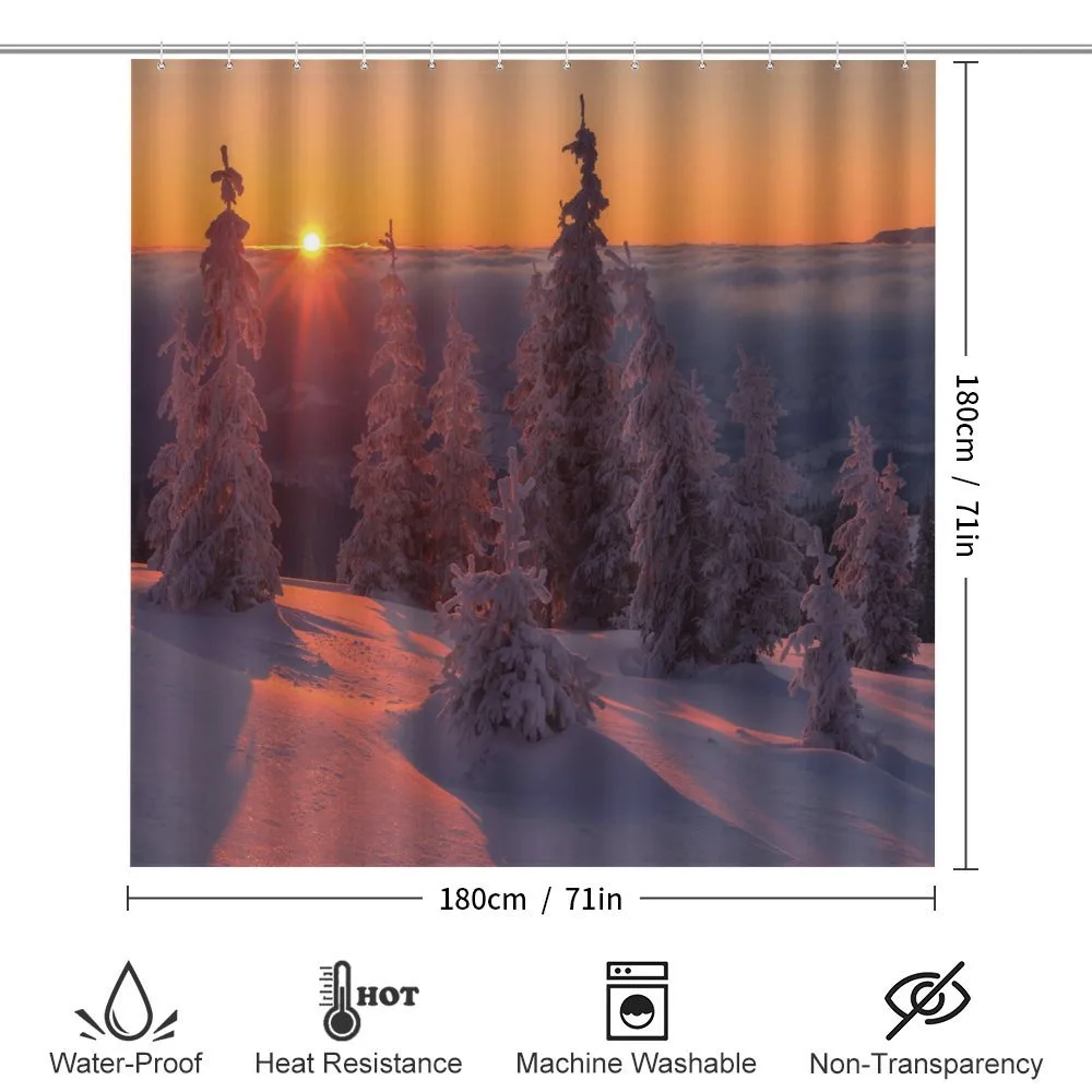 Sunset Snowy Pine Trees — Detail 2