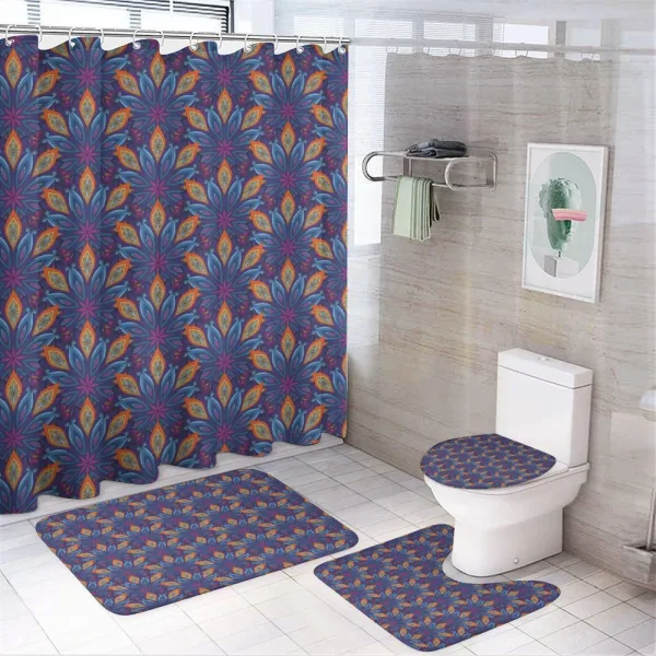 Vibrant Floral Ornate on a shower curtain