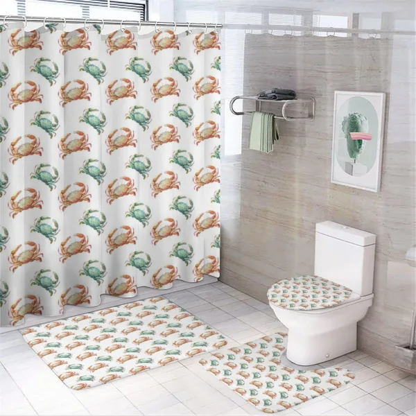 Watercolor Animal Pattern on a shower curtain