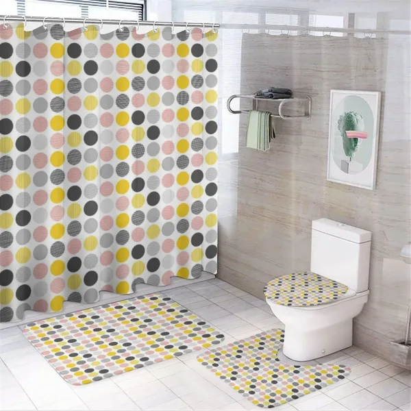 Abstract Various Circles on a shower curtain