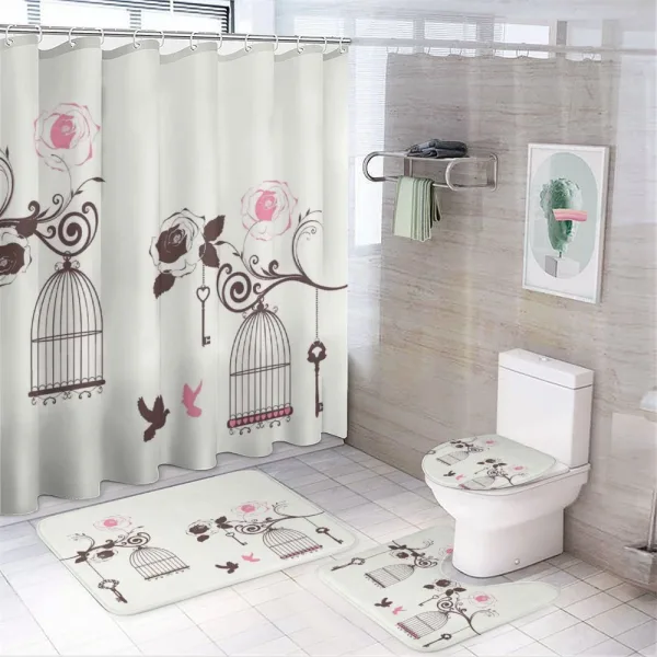 Bird Cages Keys Doves on a shower curtain