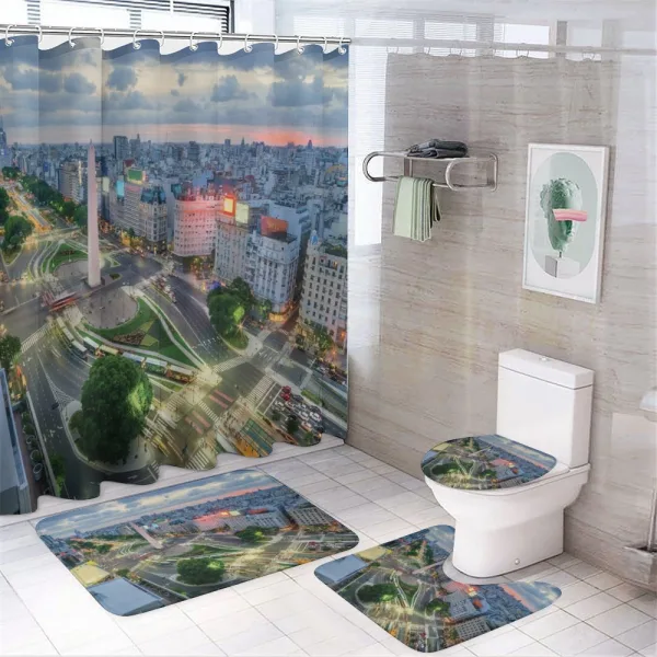 Buenos Aires Urban View on a shower curtain
