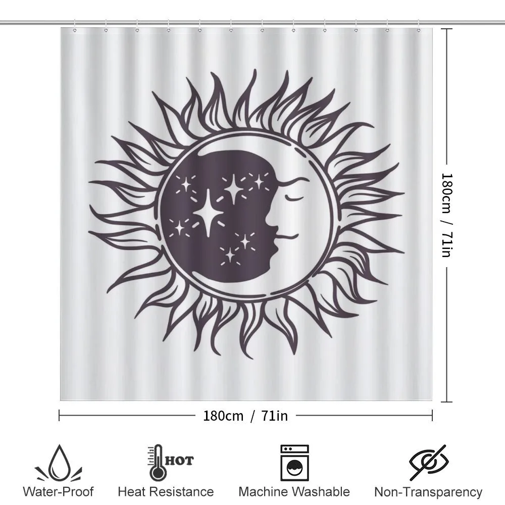 Cartoon Crescent in Sun — Detail 2