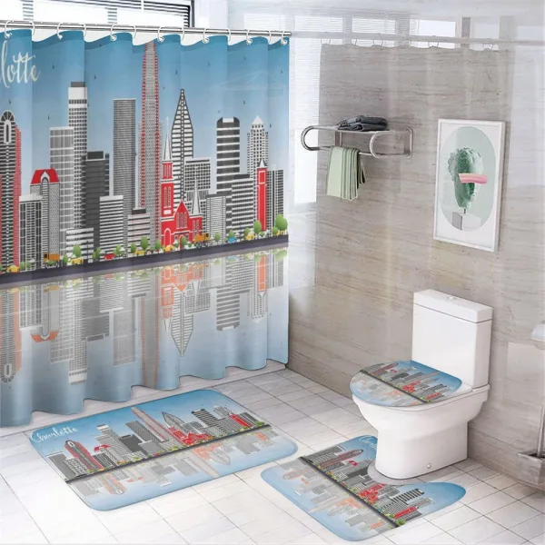 Charlotte Skyline on a shower curtain