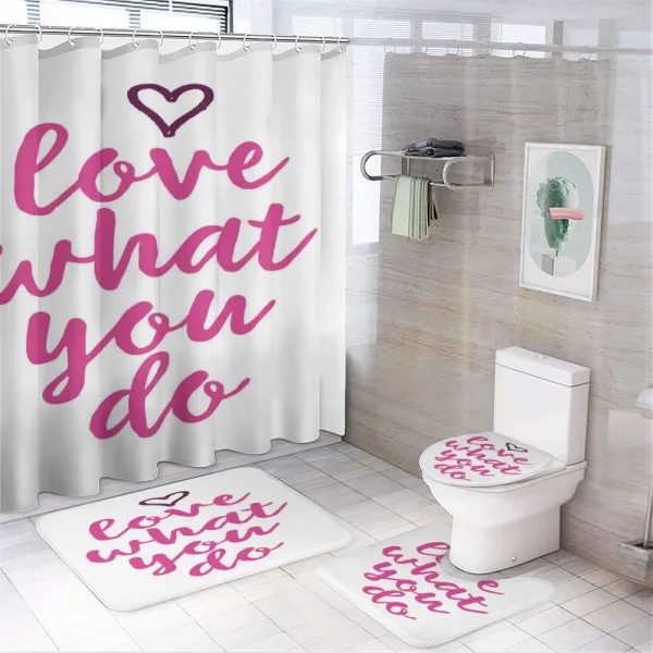 Do What You Love Pink Tones on a shower curtain