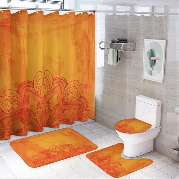 Feather Leaves Triangular on a shower curtain