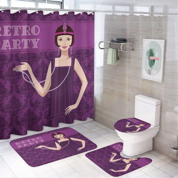 Flapper with Pearl on a shower curtain