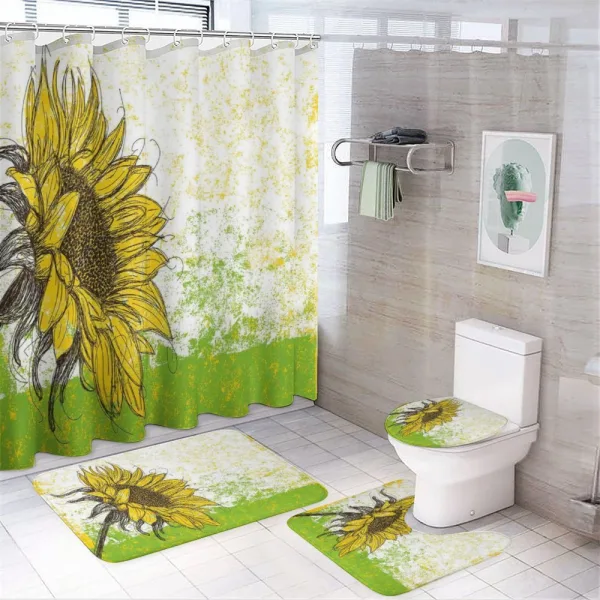 Floral with Sunflowers on a shower curtain