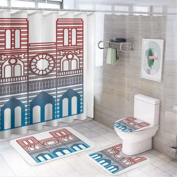 Gothic French on a shower curtain