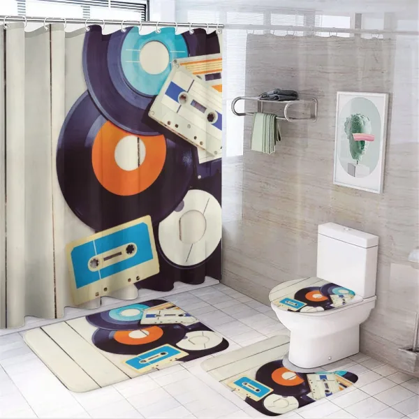 Gramophone Records Audio on a shower curtain