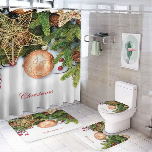 Holly Berries Star on a shower curtain