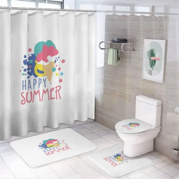Ice Cream Doodle on a shower curtain