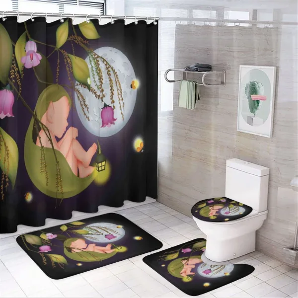 Moon Mystic Night Fairytale on a shower curtain