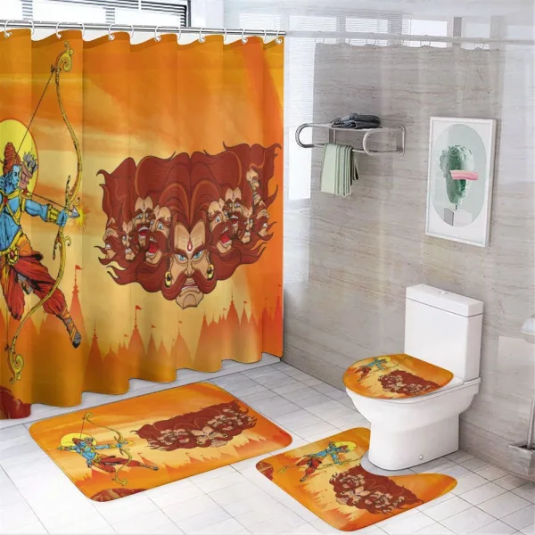 Myhtological Sunset Scene on a shower curtain