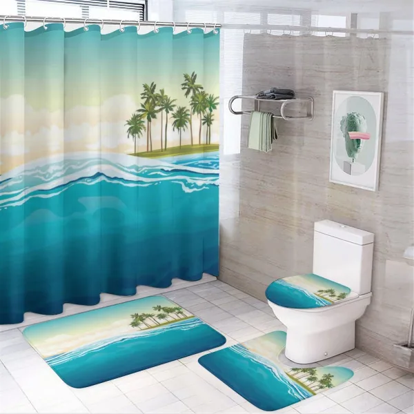 Ocean Holiday Landscape on a shower curtain
