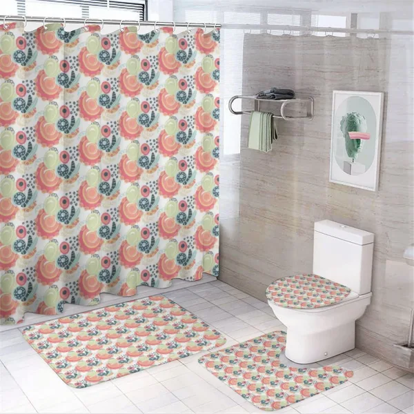 Sloppy Scribbled Dots on a shower curtain