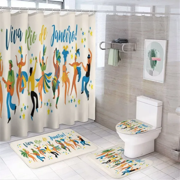 Viva Rio De Janeiro Words on a shower curtain