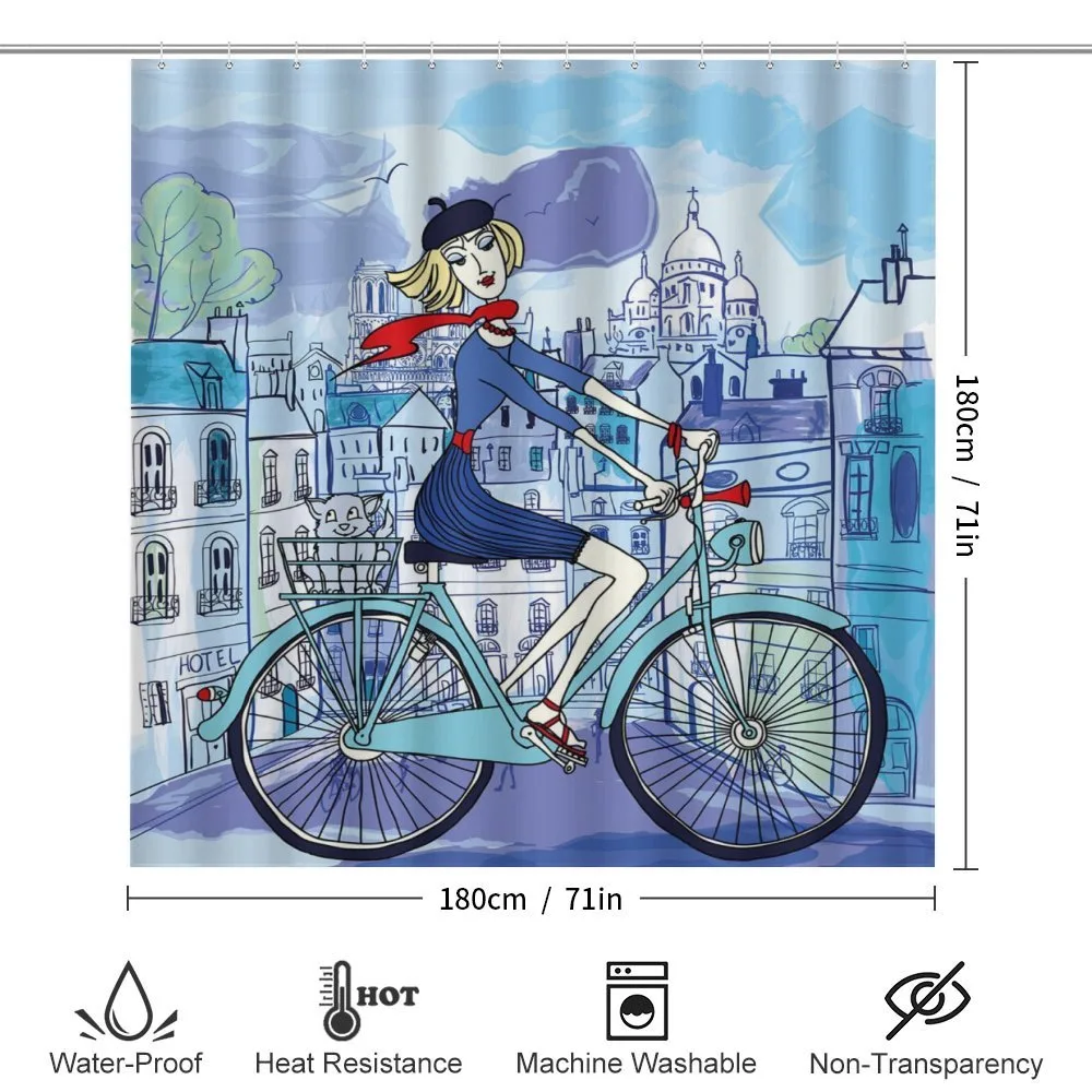 Woman on Bicycle with Cat — Detail 2