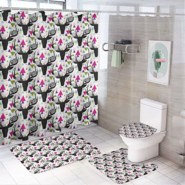Animal Head with Antlers on a shower curtain