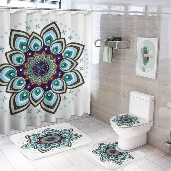 Boho Blooming Flower on a shower curtain