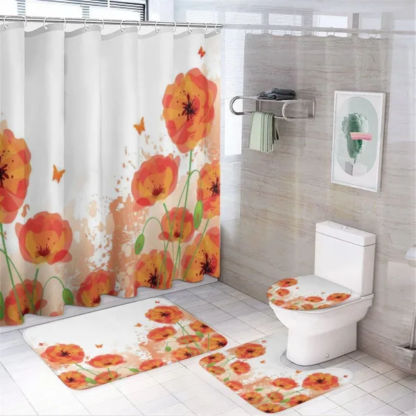 Bridal Watercolor Art on a shower curtain